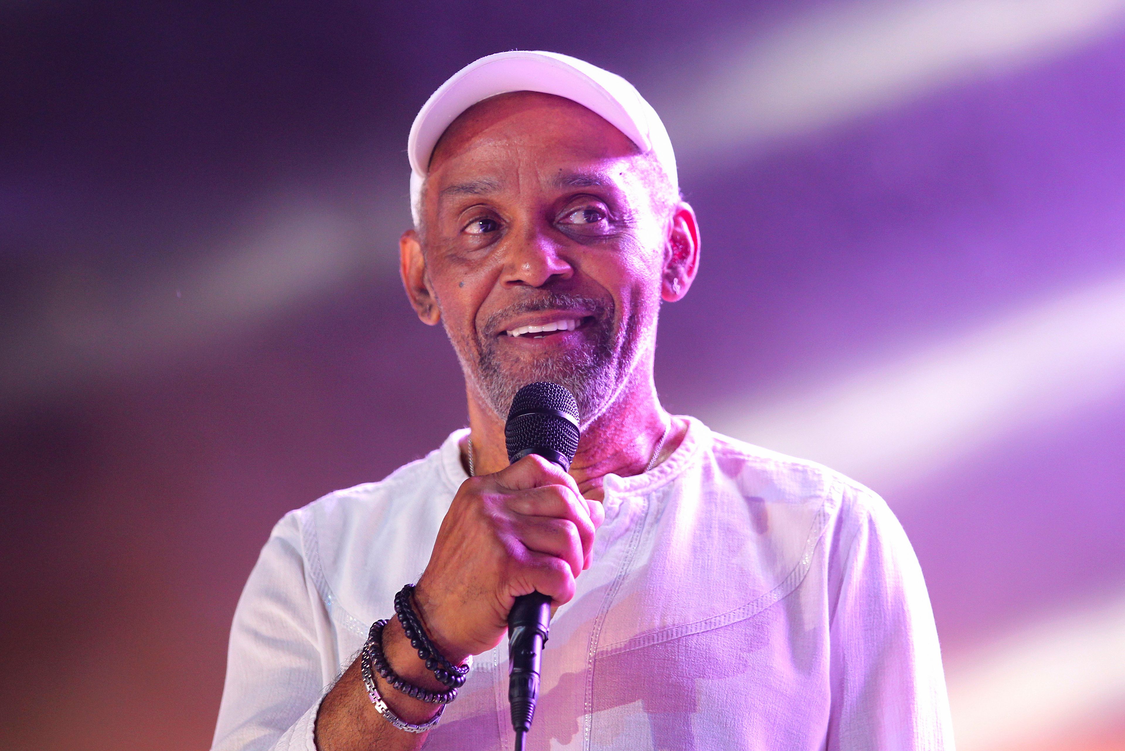 FILE - Frankie Beverly performs at the Essence Festival at the Mercedes-Benz Superdome, July 7, 2019, in New Orleans. Beverly will be performing at the 30th Essence Festival of Culture, Fourth of July weekend, 2024, in New Orleans. (Photo by Donald Traill/Invision/AP, File)