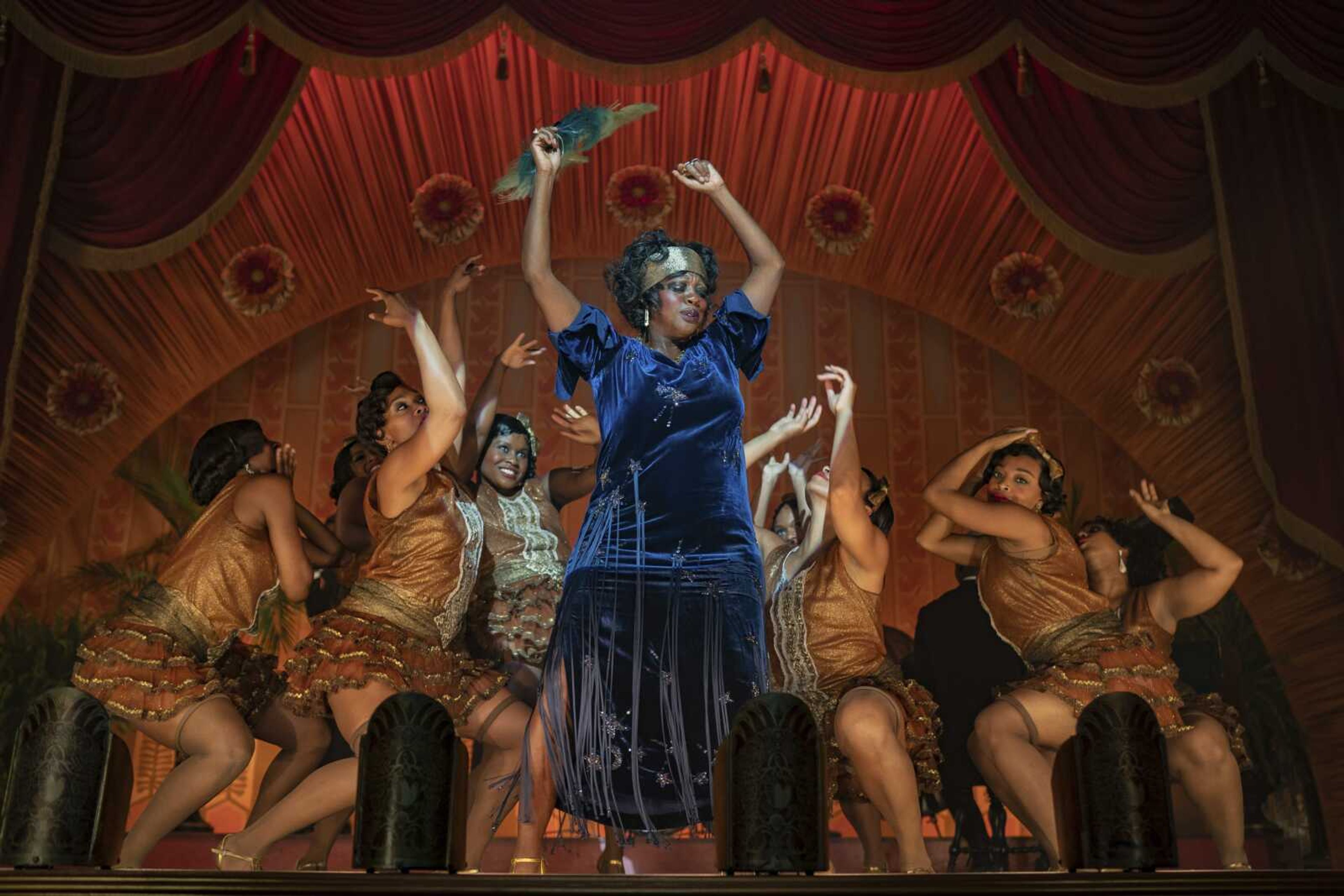 This image shows Viola Davis in "Ma Rainey's Black Bottom." The Screen Actors Guild nominated the cast for a SAG Award for outstanding performance by a cast in a motion picture.