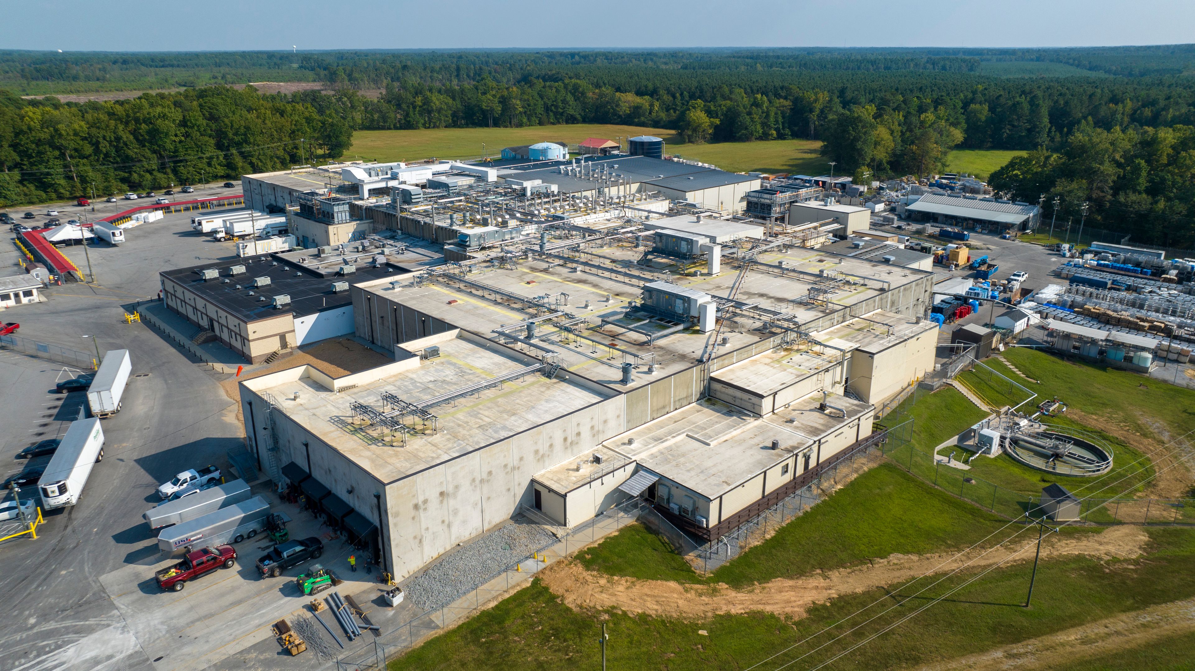 FILE - An aerial view of the Boar's Head processing plant that was tied to a deadly food poisoning outbreak, Aug. 29, 2024, in Jarratt, Va. (AP Photo/Steve Helber, File)