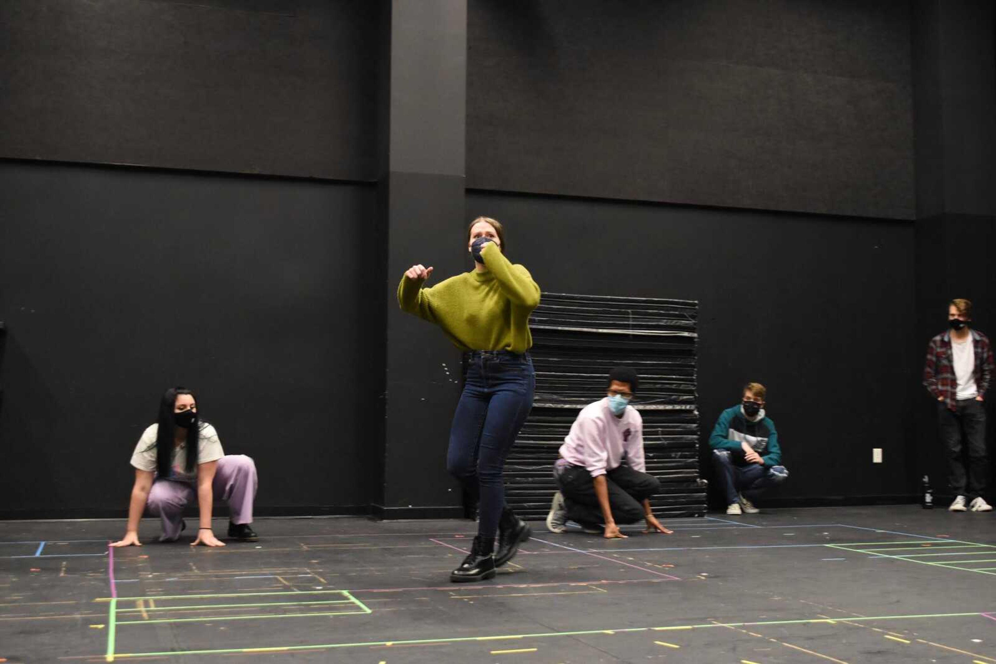 A Southeast Missouri State University student rehearses for the Stephen Schwartz musical revue "Unlimited," which will be staged from Feb. 17 through 21 at the Bedell Performance Hall on River Campus in Cape Girardeau.
