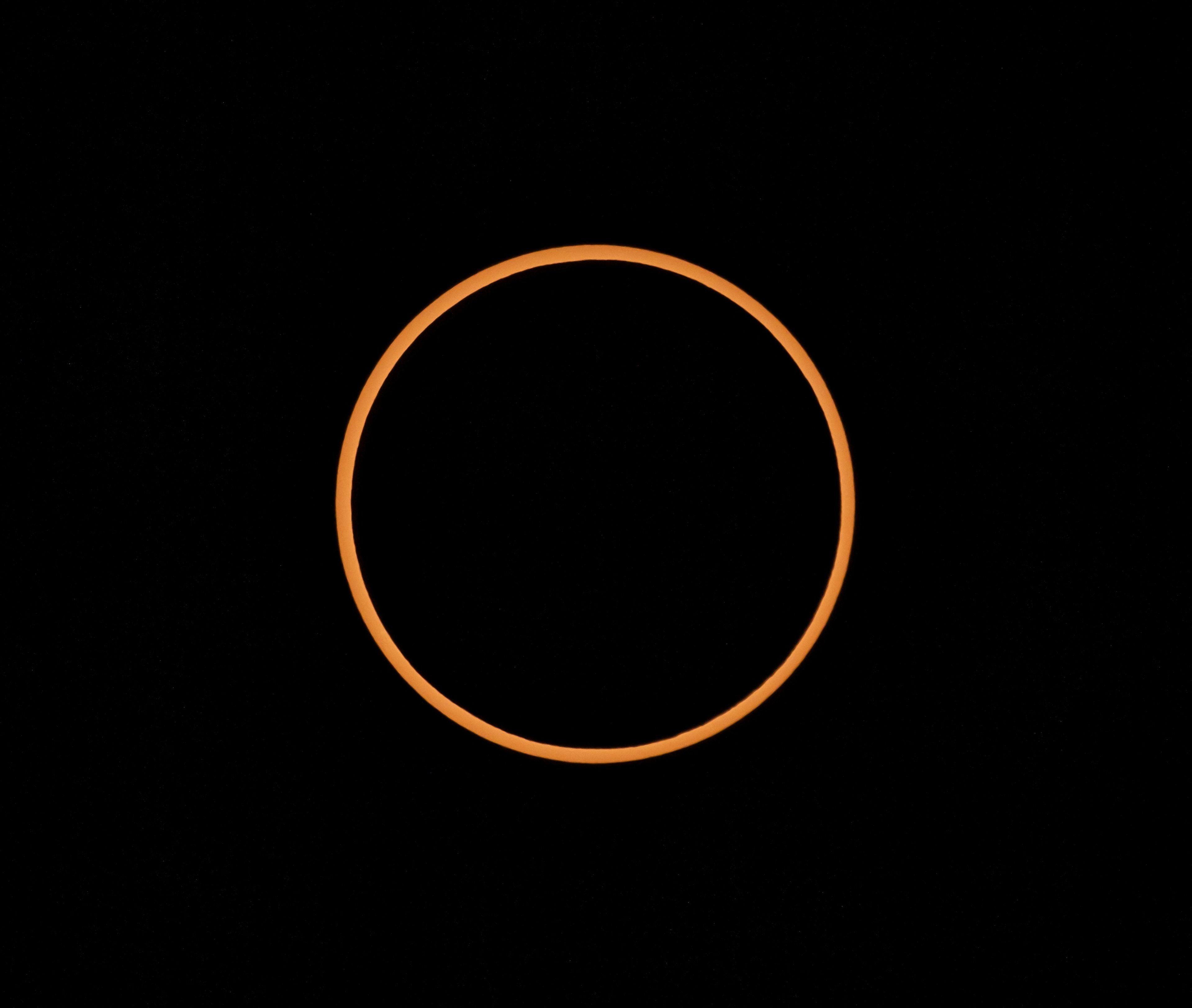 FILE - The full annular solar eclipse is seen from Valley of the Gods outside Bears Ears National Monument in Utah, on Saturday, Oct. 14, 2023. An annular solar eclipse – known as a “ring of fire” – will be visible Wednesday, Wednesday, Oct. 2, 2024, over Easter Island and southern slices of Chile and Argentina. (Carlos Avila Gonzalez/San Francisco Chronicle via AP, File)