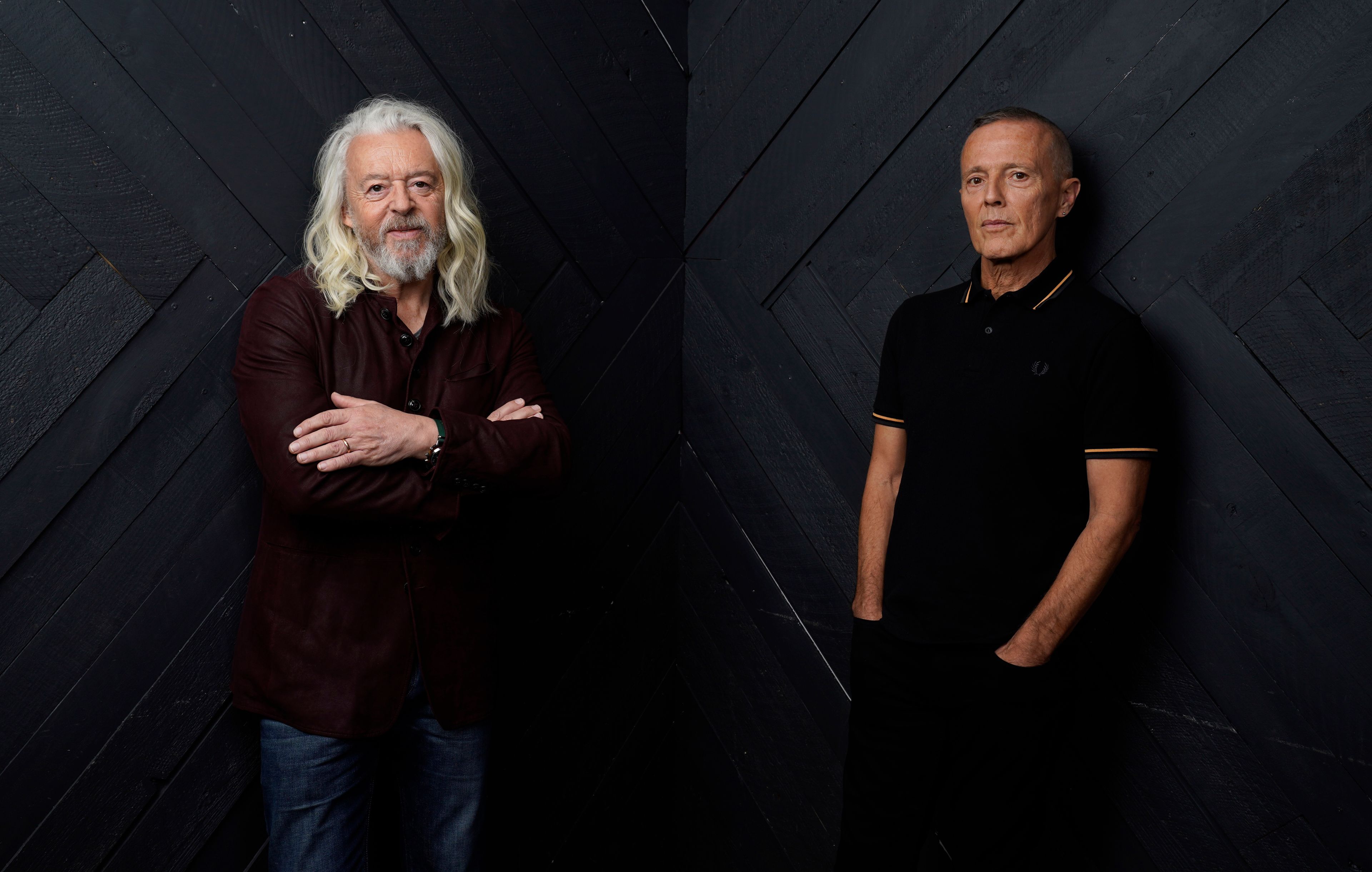 FILE - Roland Orzabal, left, and Curt Smith, of the band Tears For Fears, pose for a portrait in Los Angeles on Jan. 19, 2022. (AP Photo/Chris Pizzello, File)