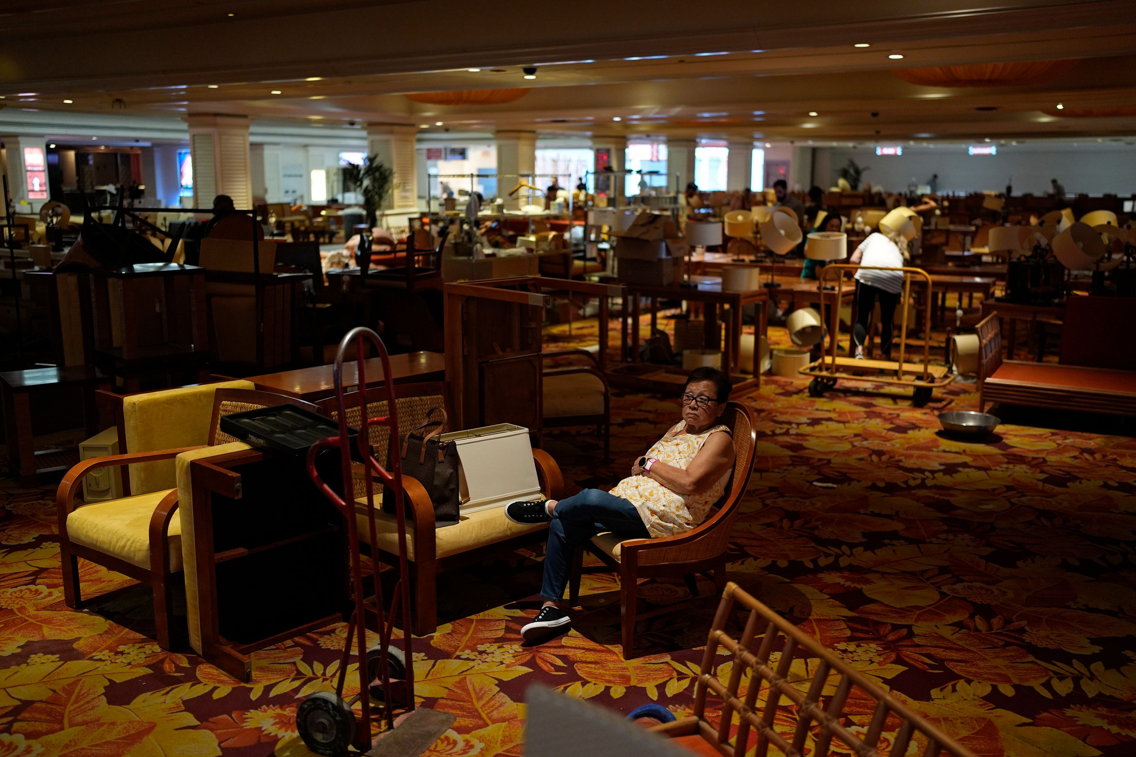 Items for sale fill the the former casino floor at the shuttered Tropicana hotel-casino Saturday, May 25, 2024, in Las Vegas. (AP Photo/John Locher)