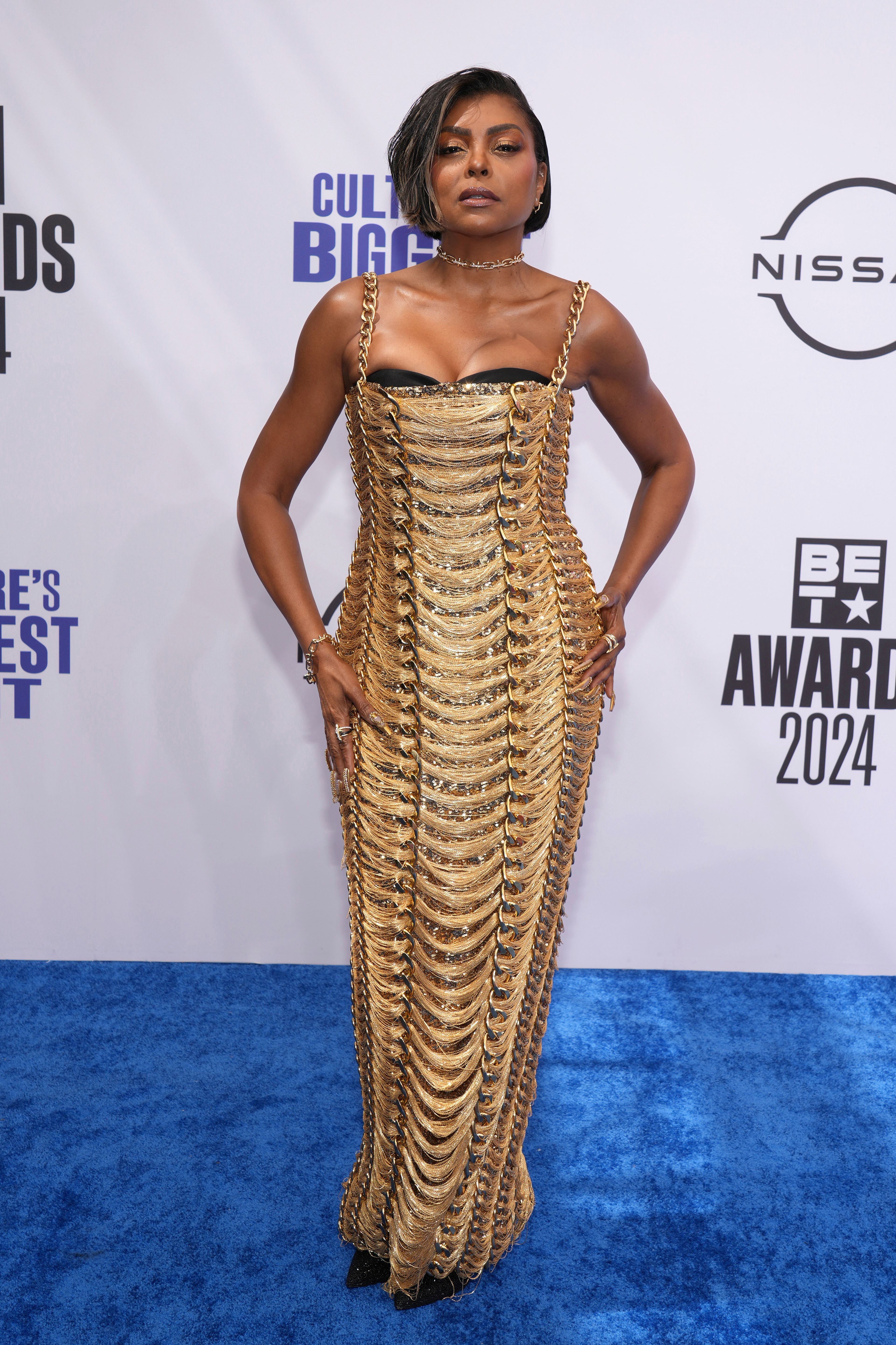 Taraji P. Henson arrives at the BET Awards on Sunday, June 30, 2024, at the Peacock Theater in Los Angeles. (Photo by Jordan Strauss/Invision/AP)