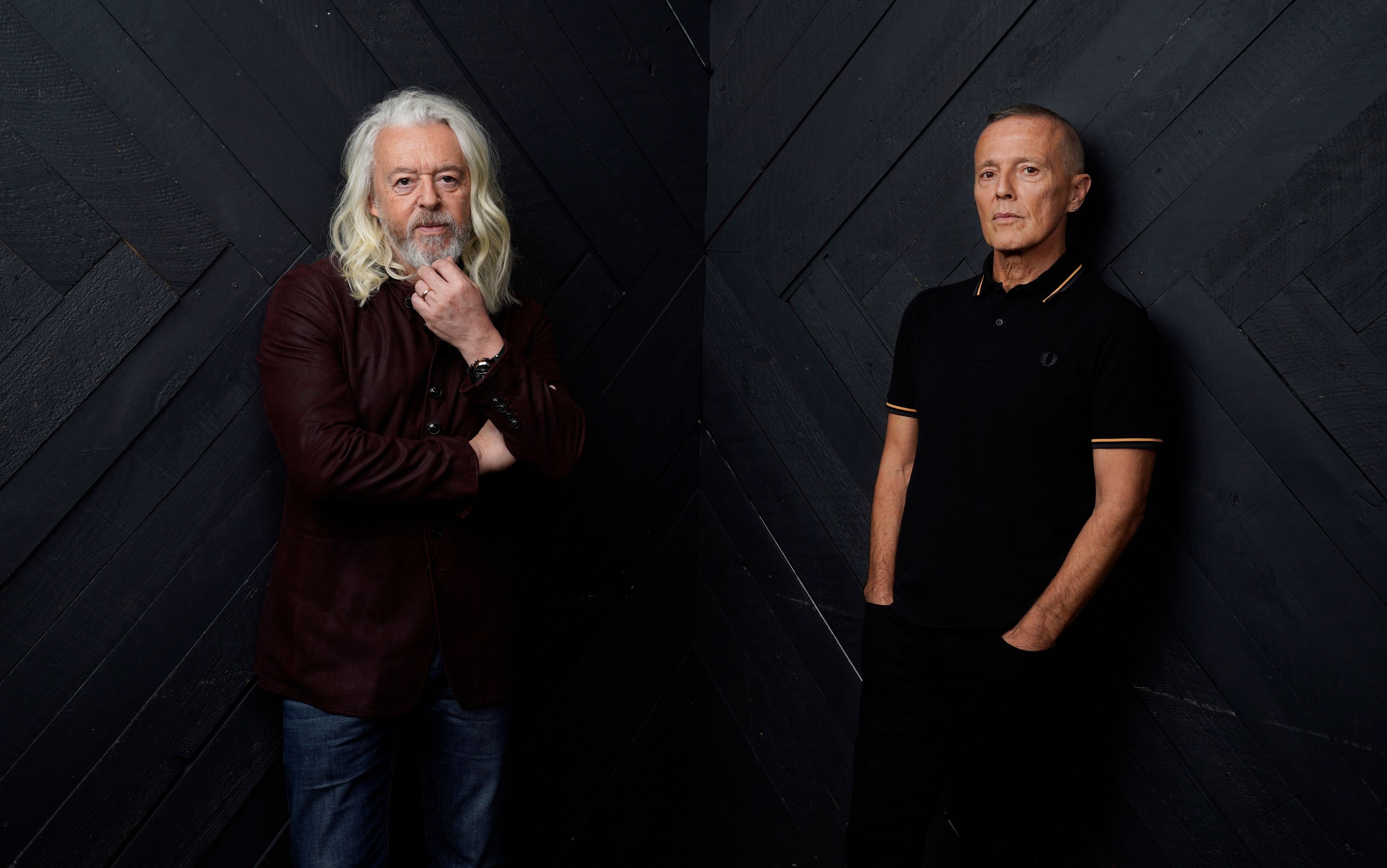 FILE - Roland Orzabal, left, and Curt Smith, of the band Tears For Fears, pose for a portrait in Los Angeles on Jan. 19, 2022. (AP Photo/Chris Pizzello, File)